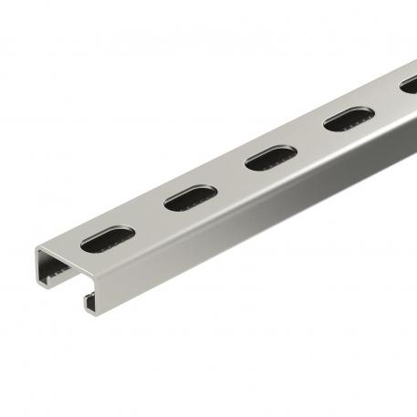 Monteringsskinne MS4121, slids 22 mm, A2, perforeret 3000 | 41 | 21 | 2 | blank, efterbehandlet