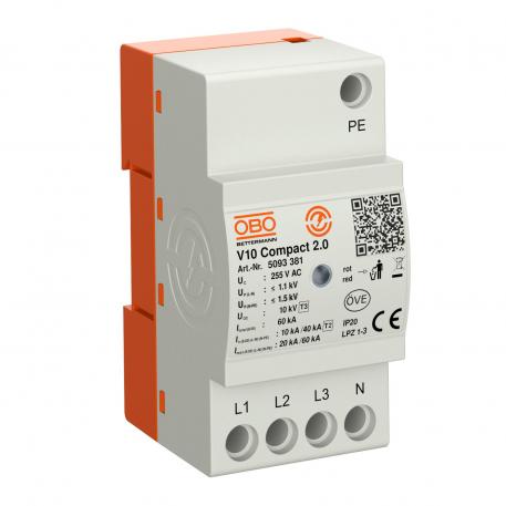 Overspændingsafleder transientbeskyttelse V10 3+N/PE | 255 | IP20