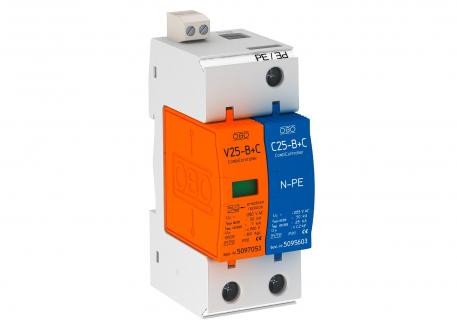 Kombiafleder V25 1-polet+NPE 280 V med fjernindikering 1+N/PE | 280 | IP20