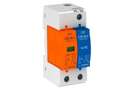 Kombiafleder V25 1-polet + NPE 280 V 1+N/PE | 280 | IP20