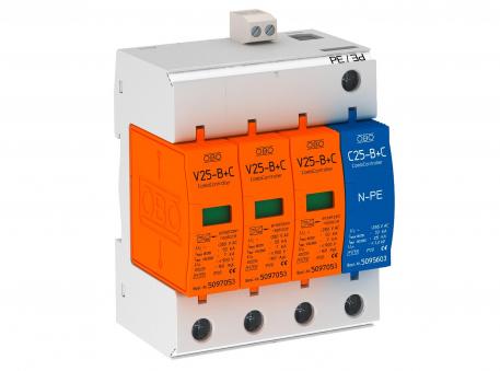 Kombiafleder V25 1-polet+NPE 280 V med fjernindikering