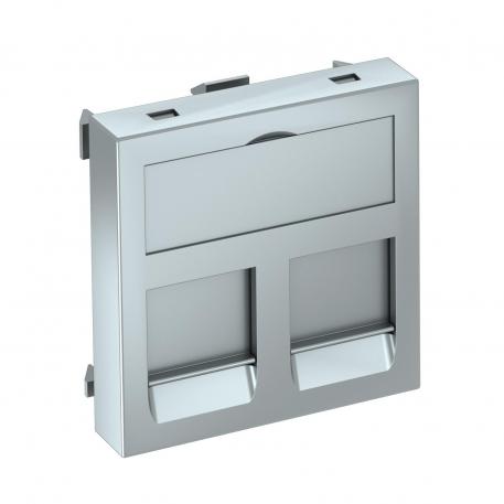 Datateknik-holder, 1 modul, udtag lige, type B Ja | Aluminium-lakeret