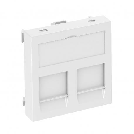 Datateknik-holder, 1 modul, udtag lige, type PA Ja | renhvid; RAL 9010