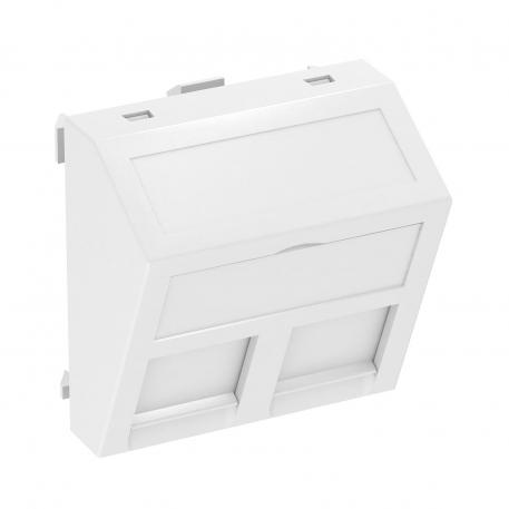 Datateknik-holder, 1 modul, udtag skråt, type C Ja | renhvid; RAL 9010