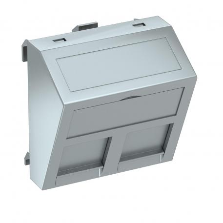 Datateknik-holder, 1 modul, udtag skråt, type PA Ja | Aluminium-lakeret