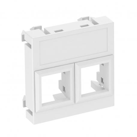 Datateknik-holder, 1 modul, udtag lige, type LE Nej | renhvid; RAL 9010