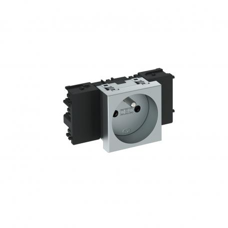 Stikdåse 0°, Connect 45, med jordben, enkelt 1 | Enkelt 0° | Aluminium-lakeret