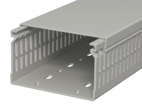 Ledningskanal, type LK4 N 60100 2000 | 100 | 60 | Bundperforering | stengrå; RAL 7030
