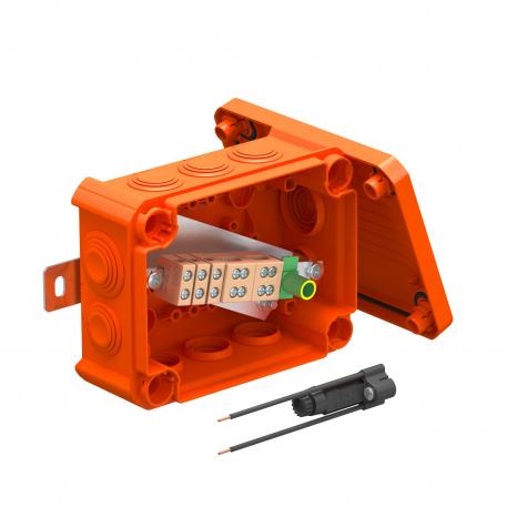 FireBox T100ED udvendig fastgørelse og sikringsholder 136x102x57 | 10 | IP66 | pastelorange; RAL 2003
