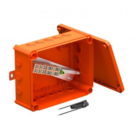 FireBox T250 med indstikstætninger, 1 sikringsholdere 225x173x86 |  | IP66 | pastelorange; RAL 2003
