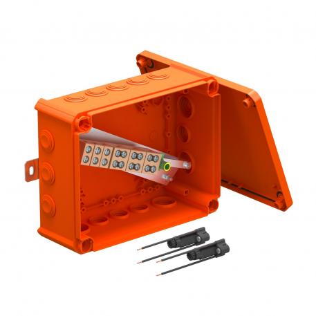 FireBox T250 med indstikstætninger, 2 sikringsholdere 225x173x86 |  | IP66 | pastelorange; RAL 2003