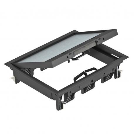 Gulvboks GES6 med låseskyder 5 | 6 | grafitsort; RAL 9011